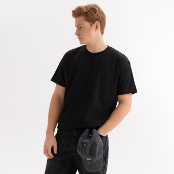 Футболка унисекс KRIS, 100% хлопок, 150 гр., черная фото 