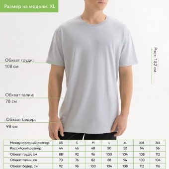 Футболка унисекс KRIS, 100% хлопок, 150 гр., светло-серая, размер M фото 