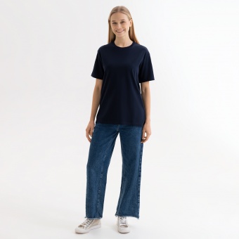 Футболка унисекс KRIS, 100% хлопок, 150 гр., темно-синяя фото 