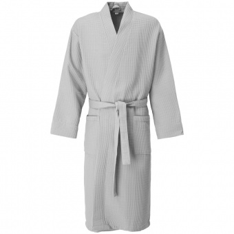Халат вафельный Kimono, светло-серый фото 