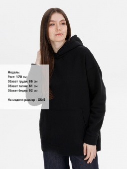 Худи оверсайз унисекс Snuggie, черное фото 