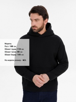 Худи оверсайз унисекс Snuggie, черное фото 