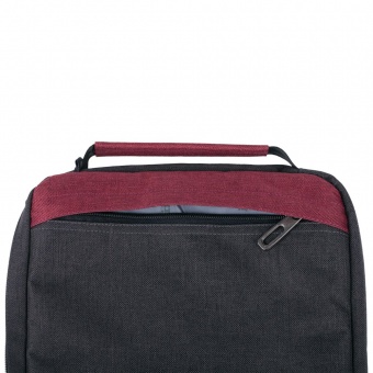 Конференц-сумка 2 в 1 twoFold, серая с бордовым фото 