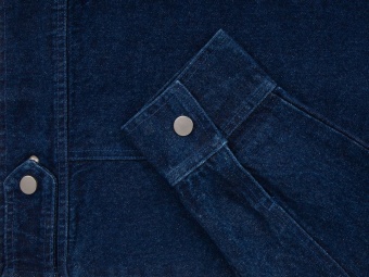 Куртка джинсовая O1, темно-синяя фото 4