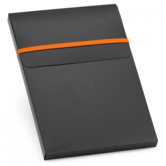 Набор: блокнот Advance с ручкой, оранжевый с черным фото 