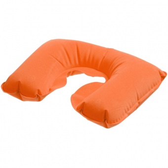 Надувная подушка под шею в чехле Sleep, оранжевая фото 