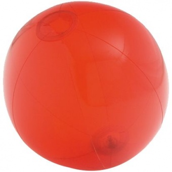 Надувной пляжный мяч Sun and Fun, полупрозрачный красный фото 