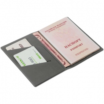 Обложка для паспорта Devon, светло-серая фото 