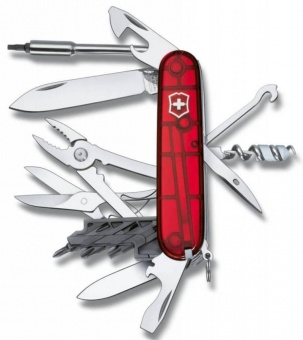 Офицерский нож CyberTool L, прозрачный красный фото 