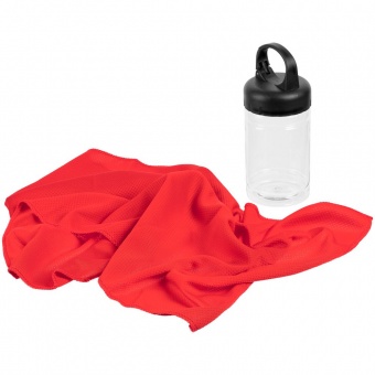 Охлаждающее полотенце Frio Mio в бутылке, красное фото 