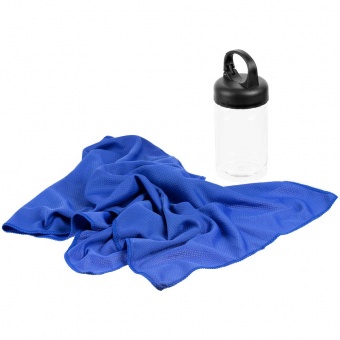 Охлаждающее полотенце Frio Mio в бутылке, синее фото 