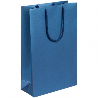 Пакет бумажный «Блеск», средний, синий фото 