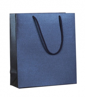 Пакет бумажный «Блеск», малый, синий фото 