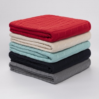 Плед Fado вязаный, аква (без подарочной коробки) фото 