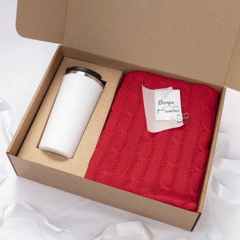 Плед Fado вязаный, красный (без подарочной коробки) фото 