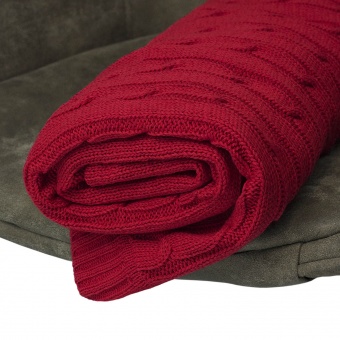 Плед Fado вязаный, красный (без подарочной коробки) фото 