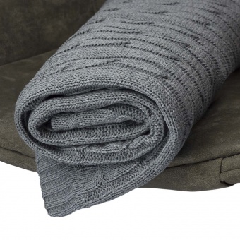 Плед Fado вязаный, серый (без подарочной коробки) фото 