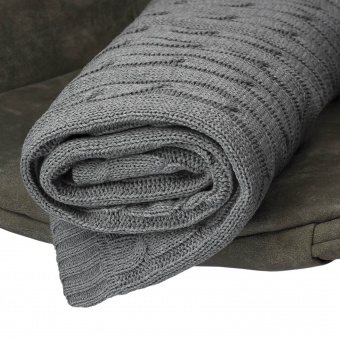 Плед Fado вязаный, серый (без подарочной коробки) фото 