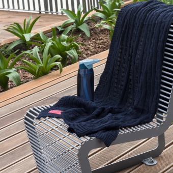 Плед Fado вязаный, темно-синий (без подарочной коробки) фото 