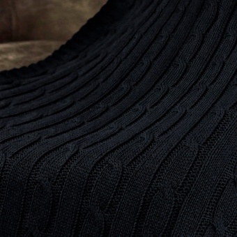 Плед Fado вязаный, темно-синий (без подарочной коробки) фото 