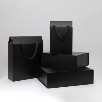 Подарочная коробка-трансформер большая, черная фото 