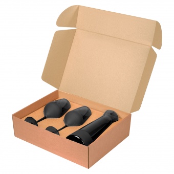 Подарочный набор декантер + 2 бокала для вина Black Edition, черный фото 