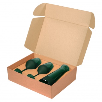 Подарочный набор декантер + 2 бокала для вина Emerald, зеленый фото 