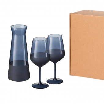 Подарочный набор декантер + 2 бокала, Sapphire синий фото 