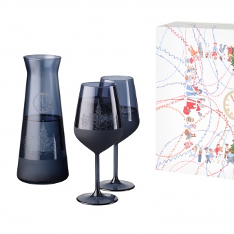 Подарочный набор декантер + 2 бокала, Sapphire синий фото 