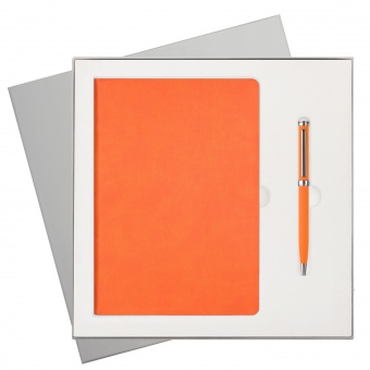 Подарочный набор Latte NEW, оранжевый (ежедневник, ручка) фото 