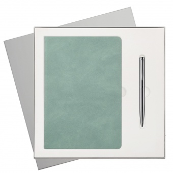 Подарочный набор Stella, бирюзовый (ежедневник, ручка) фото 