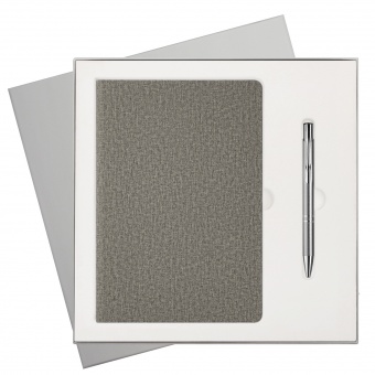 Подарочный набор Tweed, серый (ежедневник, ручка) фото 