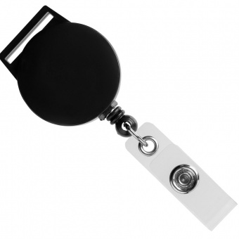 Ретрактор Attach с ушком для ленты, черный фото 