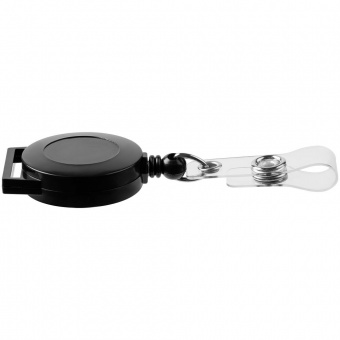 Ретрактор Attach с ушком для ленты, черный фото 