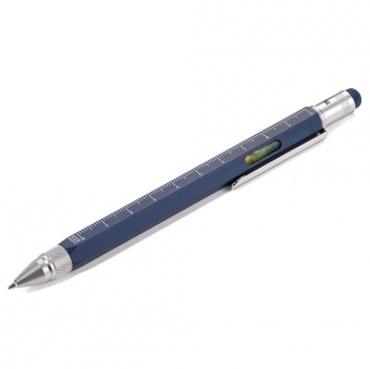 Ручка шариковая Construction, мультиинструмент, синяя фото 