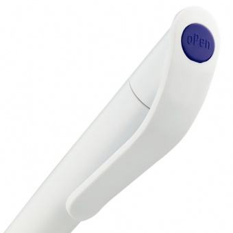 Ручка шариковая Grip, белая (молочная) с синим фото 