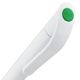 Ручка шариковая Grip, белая с зеленым фото 