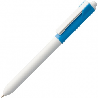 Ручка шариковая Hint Special, белая с голубым фото 