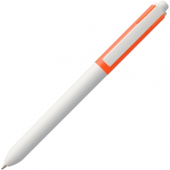 Ручка шариковая Hint Special, белая с оранжевым фото 