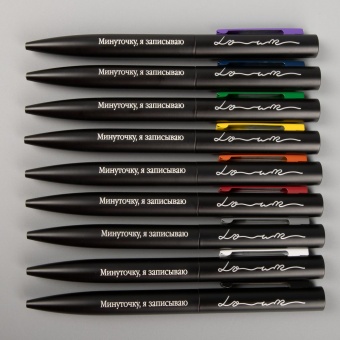 Ручка шариковая Inkolor, черная с фиолетовым фото 