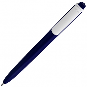 Ручка шариковая Pigra P02 Mat, темно-синяя с белым фото 