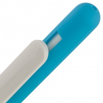 Ручка шариковая Swiper Soft Touch, голубая с белым фото 