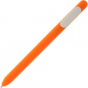 Ручка шариковая Swiper Soft Touch, неоново-оранжевая с белым фото 
