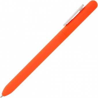 Ручка шариковая Swiper Soft Touch, неоново-оранжевая с белым фото 