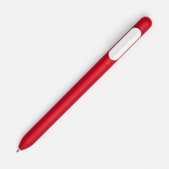 Ручка шариковая Swiper Soft Touch, красная с белым фото 