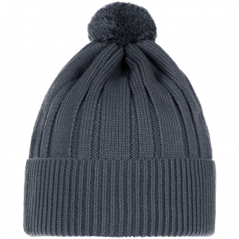 Шапка Knit Beat, серая (графит) фото 