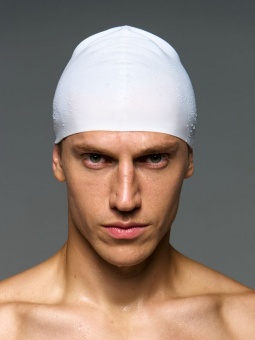 Шапочка для плавания Aquasana, белая фото 