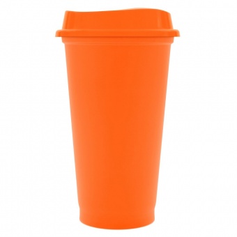 Стакан с крышкой Color Cap, оранжевый фото 