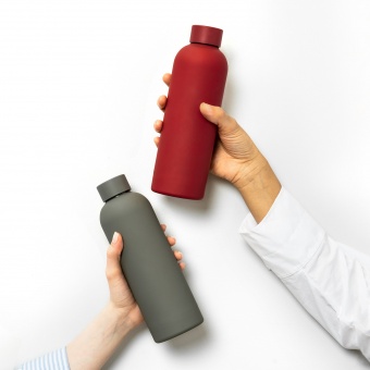 Термобутылка вакуумная герметичная Prima, серая фото 