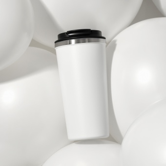 Термокружка вакуумная Palermo, белая, зернистое покрытие фото 